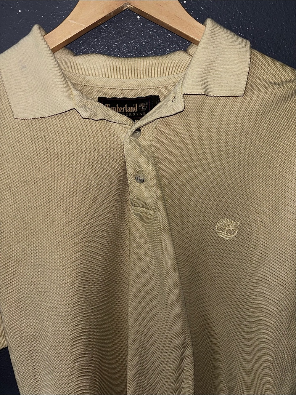 Timberland Men's Light Beige Polo with Subtle Logo